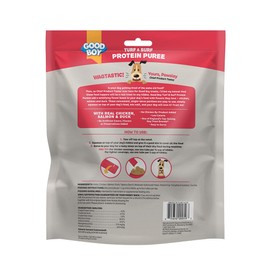 Good Boy Turk & Surf Protein Purees Dog Food Mixers for All Adult Dogs, 30 Count, Easy Single-Serve Triple Flavor Topper Treats with Chicken, Salmon and Duck