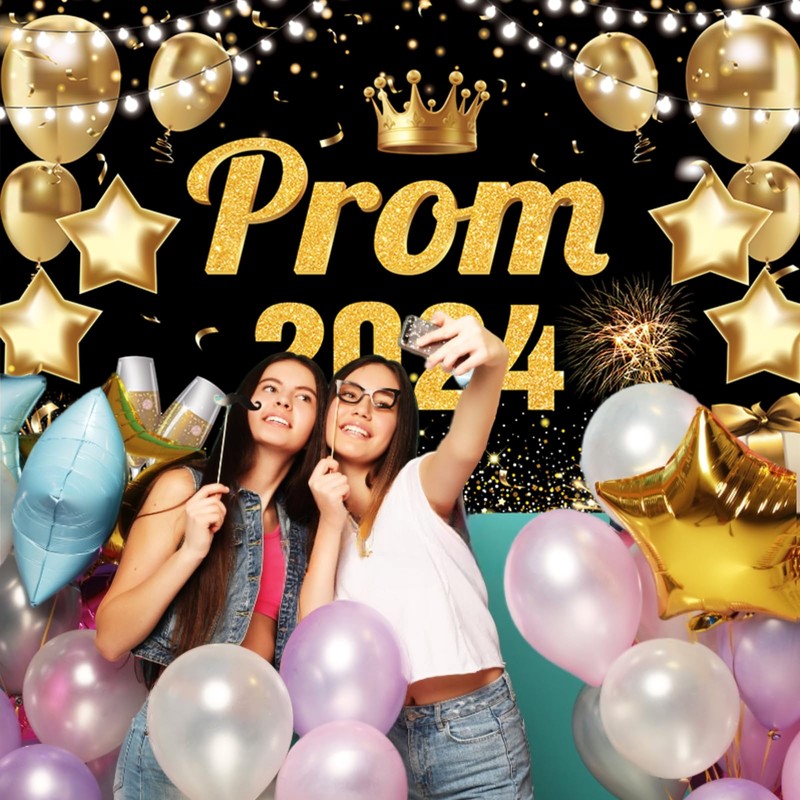 Large Graduation Decorations Prom Banner 2024, Class of 2024 Black