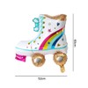 WANGCL 6 Pieces Rainbow Roller Skate Balloons for 80s 90s