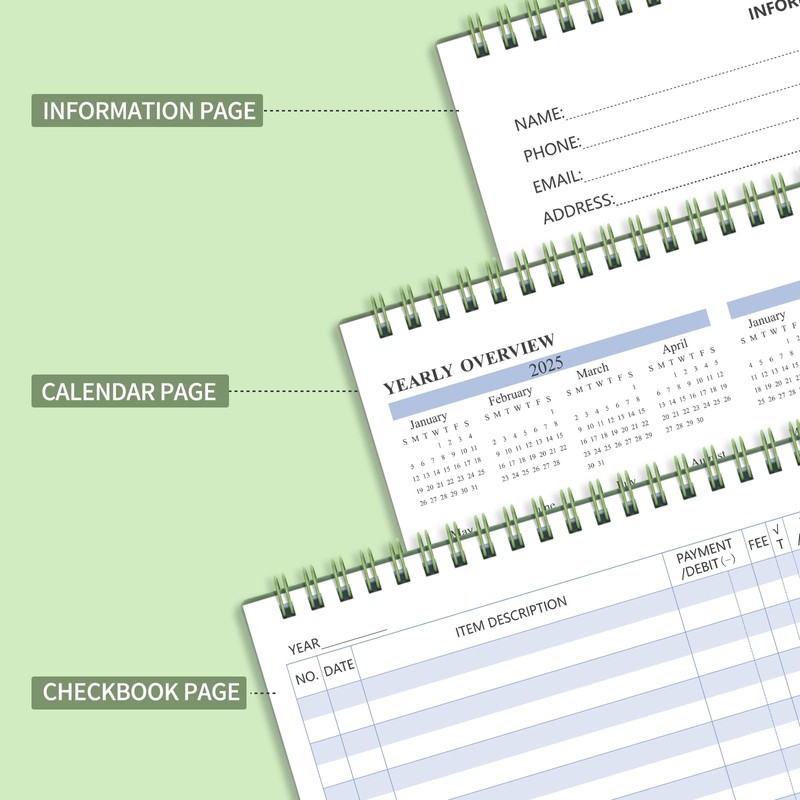 Checkbook Register, Check Registers for Personal Checkbook, Financial Ledger, Checking
