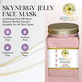 SKYNERGY Red Gold Lactic Acid Jelly Face Mask - Peel Off Face Mask for Skin Hydration, Radiance, Reduced Fine Lines, and Pigmentation | 30 fl oz