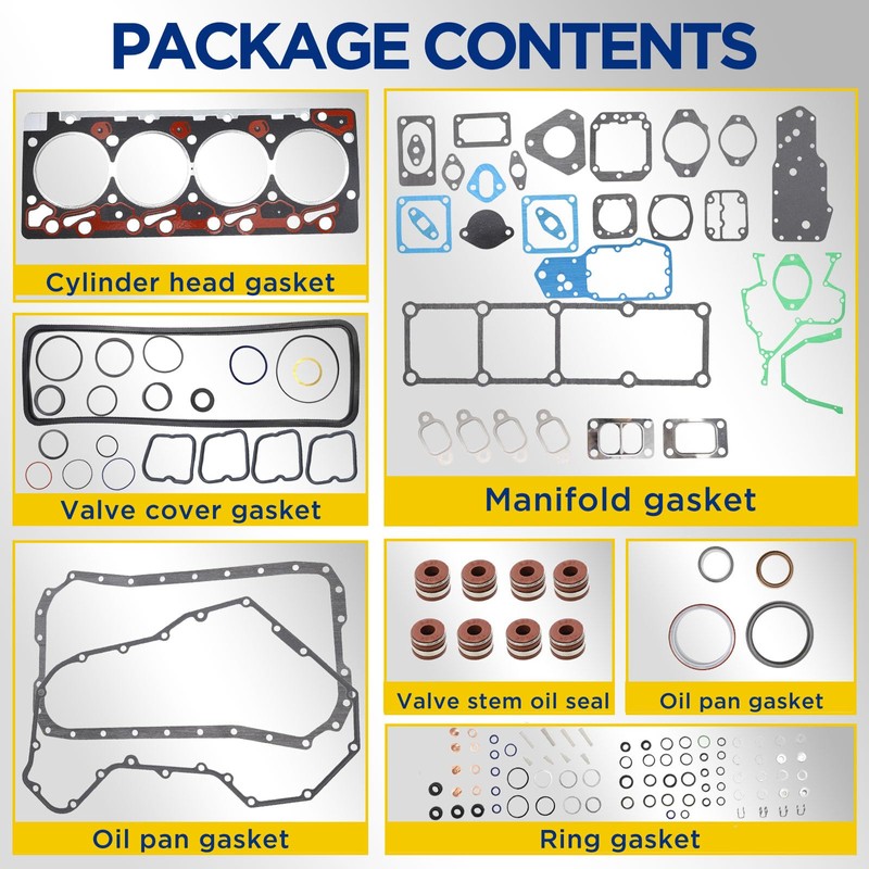 ackacoo Upper & Lower Full Gasket Set with Seals and