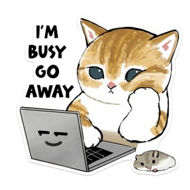 (3PCS) I'm Busy Go Away Sticker, Work Sticker, Office Life Sticker, Humor Sticker, Adult Humor Sticker, Funny Sticker, Cute Sticker, Water Assitant Die-Cut Decal for Laptop, Phone, Water Bottles