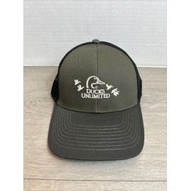 K-Products DUCKS UNLIMITED Olive Green Black Hat  Mesh Back Adjustable Hunting NEW