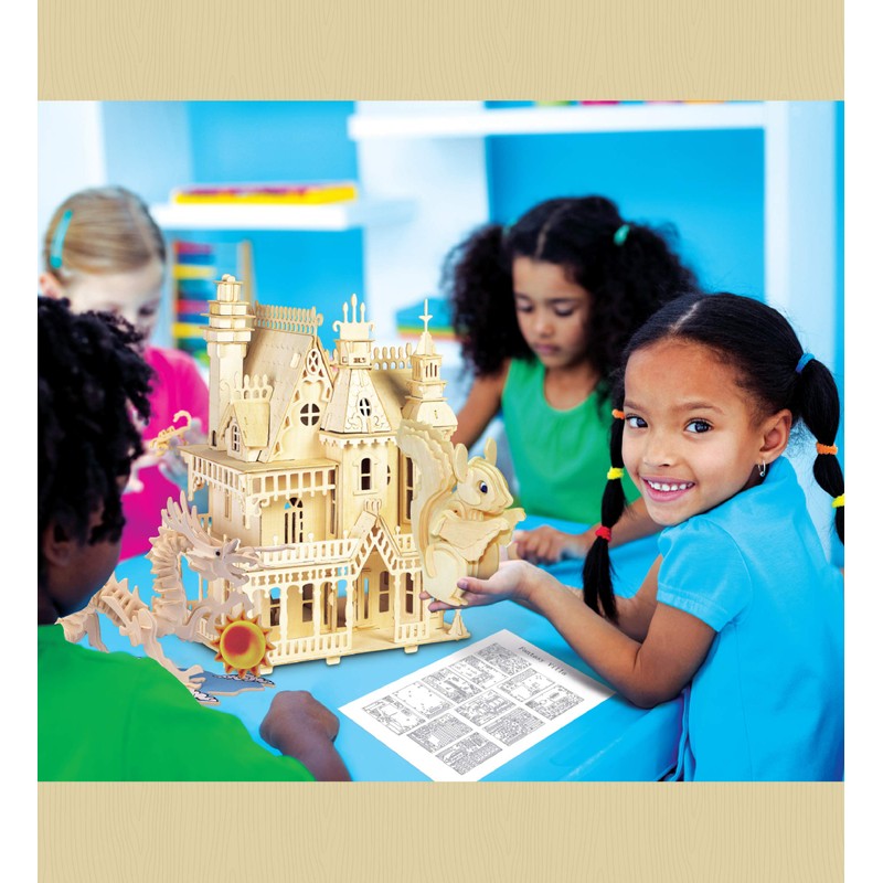 Puzzled 3D Puzzle Dragon Wood Craft Construction Model Kit, Fun