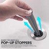 (4-Pack) Bathroom Sink Pop-Up Stoppers - Plastic Pop-Up Stoppers with
