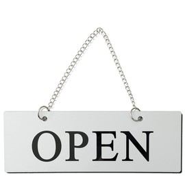Katachi Lab Open Close Sign, Silver Times New Roman, 9.1 x 3.1 inches (23 x 8 cm)