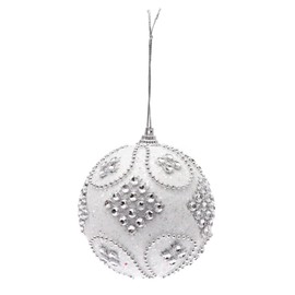 Ciieeo Hanging Ornament Christmas Tree Hanging Baubles Christmas Ball Ornaments Christmas Spheres Crystal Decor Christmas Ornaments Xmas Tree Ball Christmas Decor Pendant 16g Luxury White
