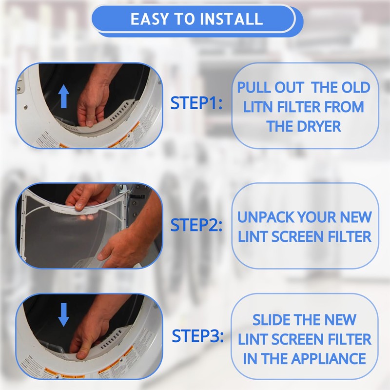 Compatible Lint Filter for LG Dryer Models DLEX3875V, DLEX3875W, DLG3051W,