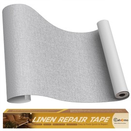 Linen Repair Tape 16x90 inch, Self Adhesive Linen Fabric Patches, Linen Fabric Patch Tape Kit, Fabric Repair Tape for Linen Sofas, Headboards, Chairs, Pillows, Curtains - Light Grey