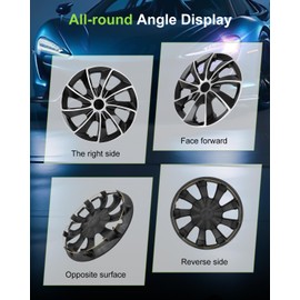 SCITOO 4pcs Set of 16-Inch Black & Silver Wheel Rim Cover Hubcaps can be Easily Installed on Car Truck SUV,Suitable for a Variety of Models,Beautiful and Rust-Proof.