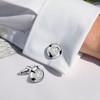 AMITER 26 Letters Tie Clip and Cufflinks for Men, Initial