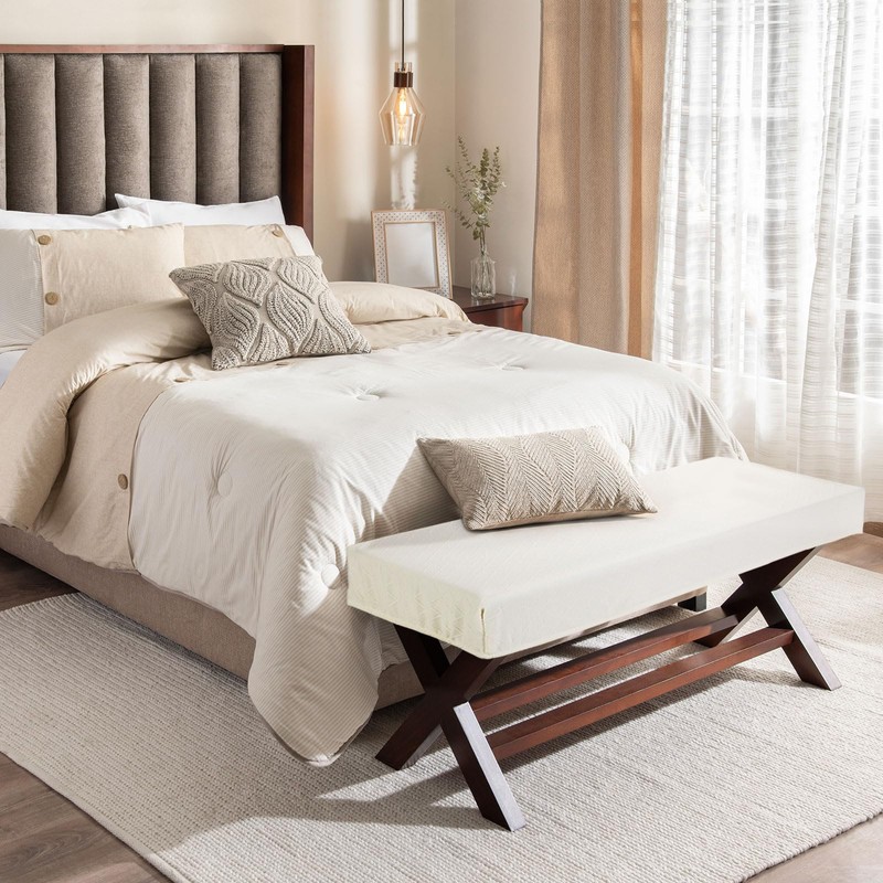 sourcing map Bench Cushion Cover Stretch Jacquard Checkered Dining Bench