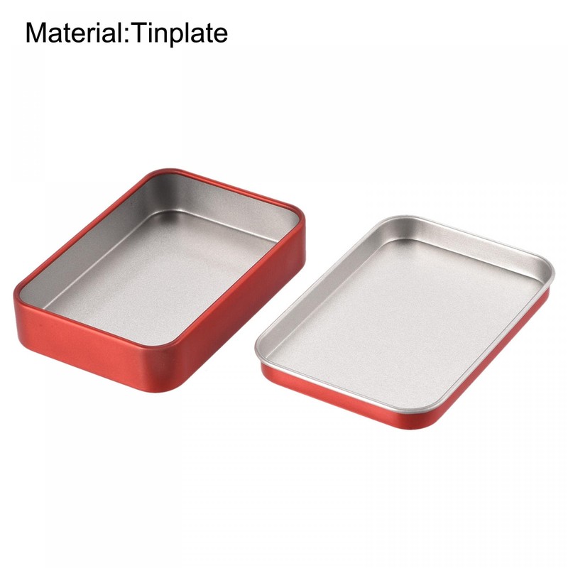 sourcing map Rustproof Metal Tin Container with Lids 3.43 x