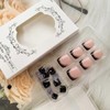 24PCS Black French Tip Press on Toenails Short Square Fake