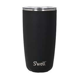 S'well Stainless Steel Tumbler with Slide-Open Lid, 18oz, Onyx, Triple Layered Vacuum Insulated Containers Keeps Drinks Cold for 12 Hours and Hot for 4, BPA Free