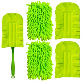 4Pack Reusable Duster Compatible with Swiffer (Handle is Not Included) Microfiber 360 Heavy Duty Dusters Refills Washable Duster Pads for Cleaning Ceiling Fan Window