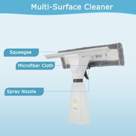 Window Squeegee, 3 in 1 Window Squeegee with Spray/Wipe/Squeegee