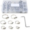 91pcs Hose Clamp Set with Z Wrench, Stainless Steel Adjustable
