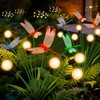 4 Pack Dragonfly Solar Garden Lights Outdoor, 24 LEDs Solar