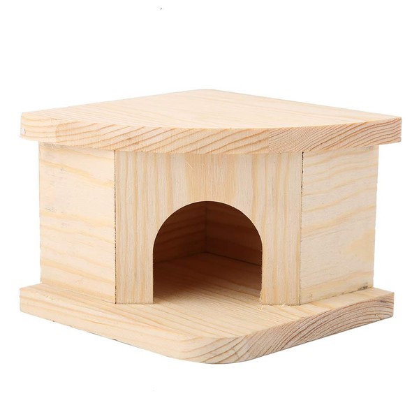 Joyzan Hamster Hideout Wooden House, Chamber Mouse Playing Hiding Chewable