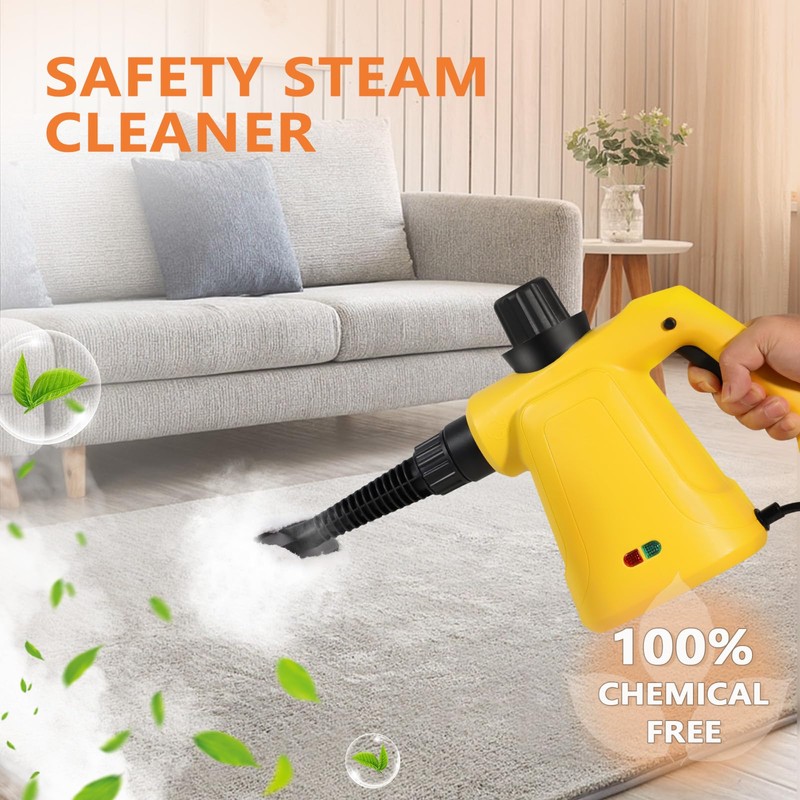 Pressurized Steam Cleaner, Handheld Multi-Surface Steamer with 11 Accessories &