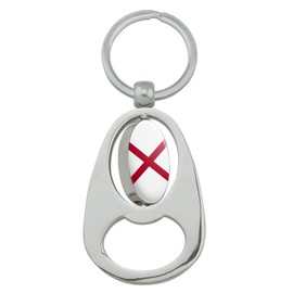 GRAPHICS & MORE Alabama State Flag Keychain Chrome Metal Spinning Oval Bottle Opener