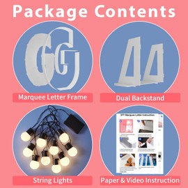 3FT Marquee Light Up Letters G, Big Marquee Letter for Baby Shower Birthday Engagement Wedding Marry Me Party Decor