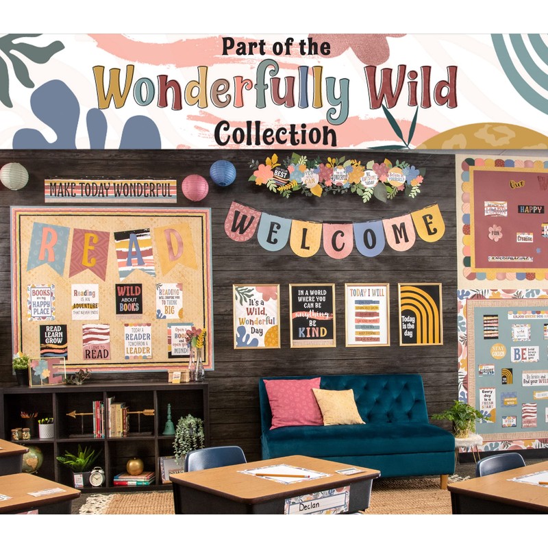 Teacher Created Resources Black Wild Whimsy 3" Magnetic Letters