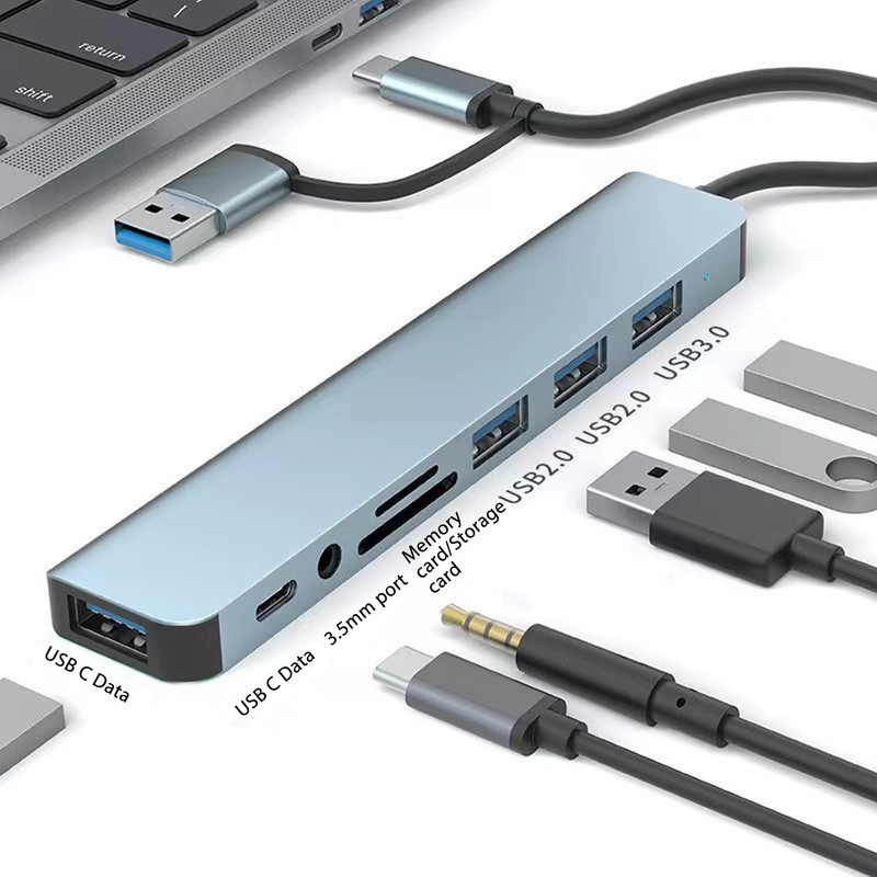 8 in 1 USB C Hub Multi Port Adapter USB