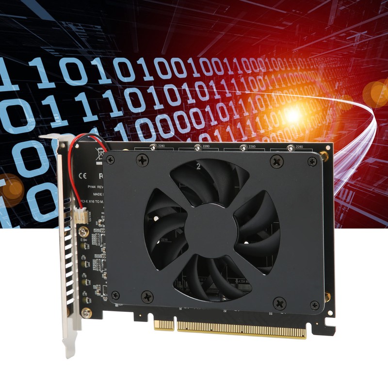 M.2 PCIE Adapter PCIe 4.0 X16 to 4 Port M.2