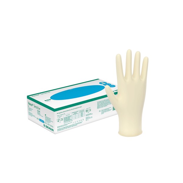 Vasco Sensitive I Unsteriler, puderfreier Untersuchungshandschuh aus Naturlatex I 100er