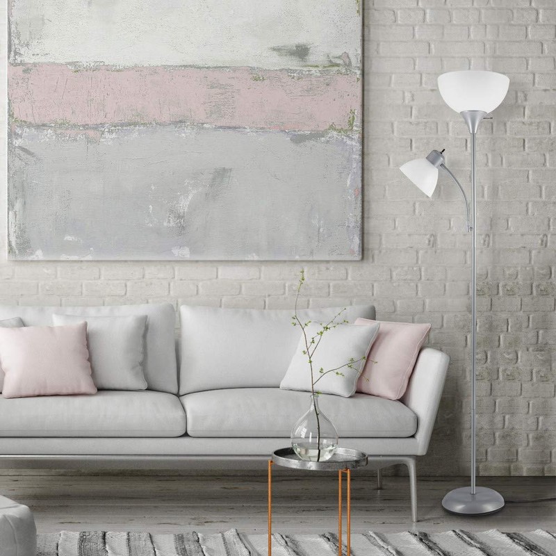 Globe Electric 67134 Delilah Floor Lamp, Silver