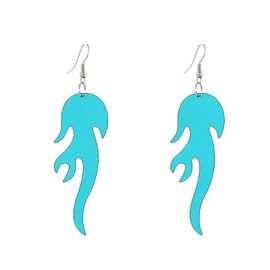 Exaggerated Acrylic Geometric Flame Earrings Lightweight Unique Fire Shaped Dangle Drop Earrings for Women Party Statement Jewelry Gifts-D blue