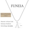 FUNEIA Gold/Silver Chain with Letter Pendant Women 14 Carat Gold-Plated