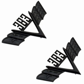 2Pc Custom 383 Cross Flag Fender Emblem Style Trim 3D Badge Universal Sticker Replacement for 1960s Che-vy (Matte Black)