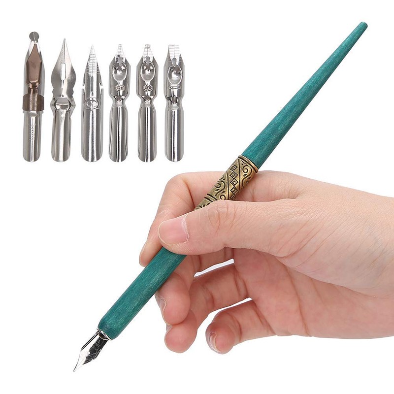 Qinlorgon Calligraphy Pen, Smooth Dip Pen Set, Light Weight for