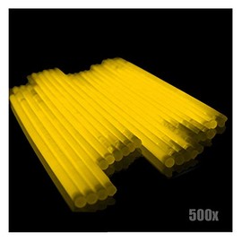 KNIXS 500 x Arm Glow Sticks - Yellow Glow Includes 500 x 3D Connectors and 10 x Ball Connectors and 7 Hole Connectors, Professional Quality for 15 Years, Glowstick / Glow Stick - for Party, Festival,