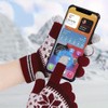 Womens Gloves Touchscreen Compatible Snowflake Snow Warm Winter Accessory Red