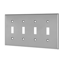 ENERLITES Toggle Light Switch Metal Wall Plate, Stainless Steel, Corrosion Resistant, Size 4-Gang 4.50" x 8.19", 7714-PC, Polished Chrome, Silver