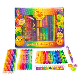 abeec Chupa Chups Scented Stationery Set | Stationery With Scented Pens, Gel Pens, Pencils And More | Back To School Stationery Set | School Supplies For Girls