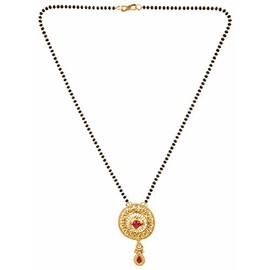 Efulgenz Indian Bollywood Traditional Gold Tone Ethnic Mangalsutra Pendant with Chain for Women