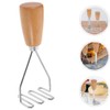 Cabilock Potato Masher Stainless Steel Potato Smasher with Wooden Handle