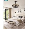 LEDIARY 20 Inch Fandelier Caged Ceiling Fan with Light, Bladeless