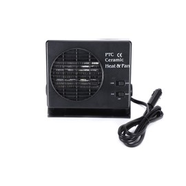 Plplaaoo 300W Ceramic Fan Heater for Cars – 12V Portable Auto Interior Heater with Fast Heating & Windshield Defroster Function, Compact Car Heater for Winter Driving (Black)