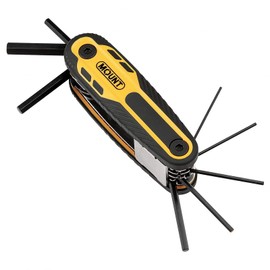 MOUNT The 8 pieces folding and locking hexagon socket set, professional with 3-position locking mechanism, Cr-V, portable driver tool set, metric 1.5 mm to 8 mm