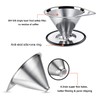 Pour Over Coffee Dripper, Coffee Filter Cone Reusable Paperless Stainless