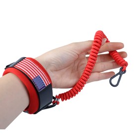 YMHHefy Boat Kill Switch Lanyard with Wrist Strap Compatible with Mercruiser Outboard Motor Emergency Stop Switch Safety Cord Replace 8M0092850 with USA Flag Aluminum Alloy Clip Red