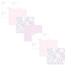 Little Treasure Hudson Baby Cotton Poly Flannel Receiving Blankets Multipack, Purple Dreamy Unicorn, 30x30 inches