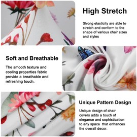 Lellen Bar Stool Covers Set of 4- Jacquard Bar Stool Chair Cover with Backs,Barstool Covers Slipcovers,Stretch Barstool Seat Covers,Chair Protector Covers for Kitchen Dining Room Counter Island